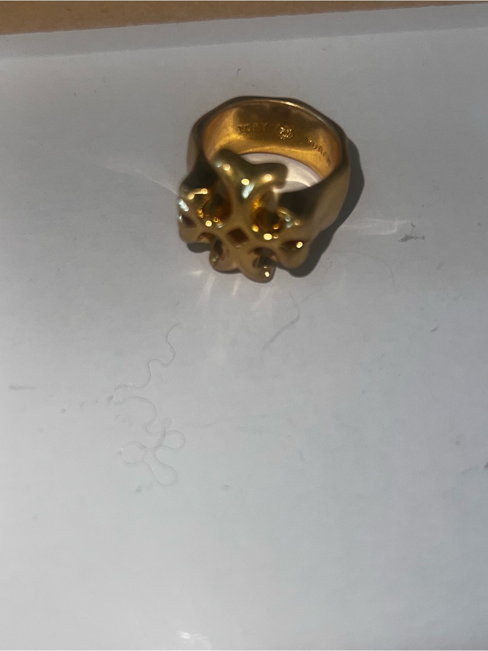 Tory Burch Gold Floral Logo Ring